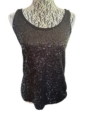 J. Crew Black Sequin Tank Top